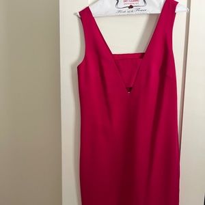 Trina Turk Magenta V-Neck Cocktail Dress with Cut-Out Size 4